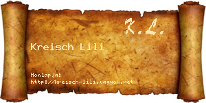 Kreisch Lili névjegykártya